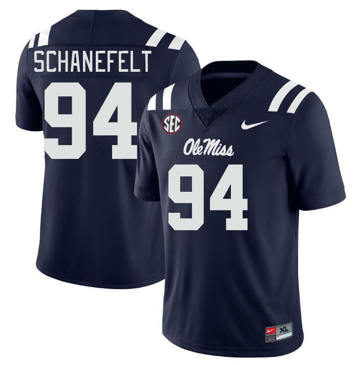 Men #94 Christian Schanefelt Ole Miss Rebels College Football Jerseys Stitched Sale-Navy